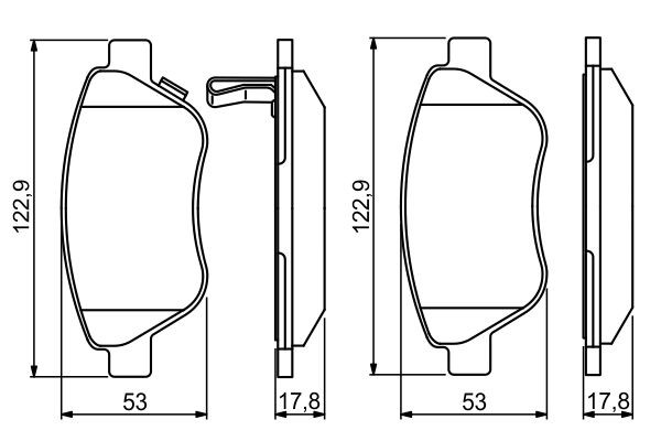 Передние тормозные колодки 0986495237 Bosch