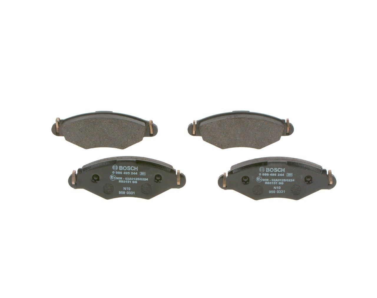 Купить 0986495244 Bosch Колодки тормозные