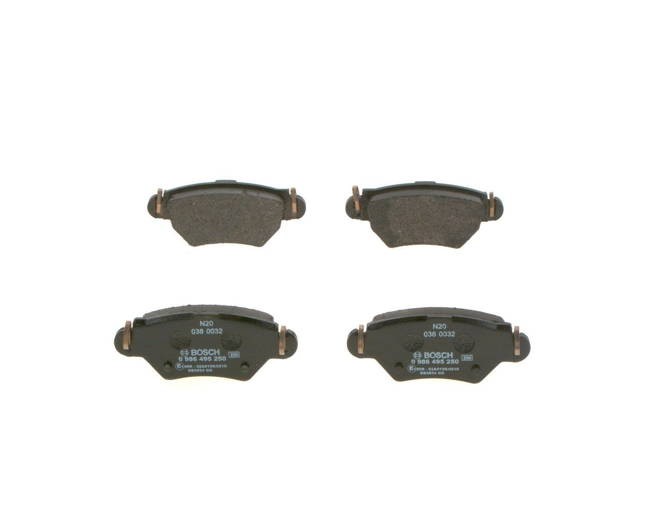 Купить 0986495250 Bosch Колодки тормозные задние, дисковые