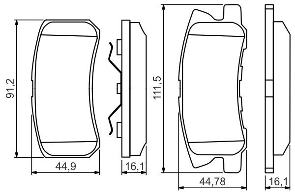Задние тормозные колодки 0986495357 Bosch