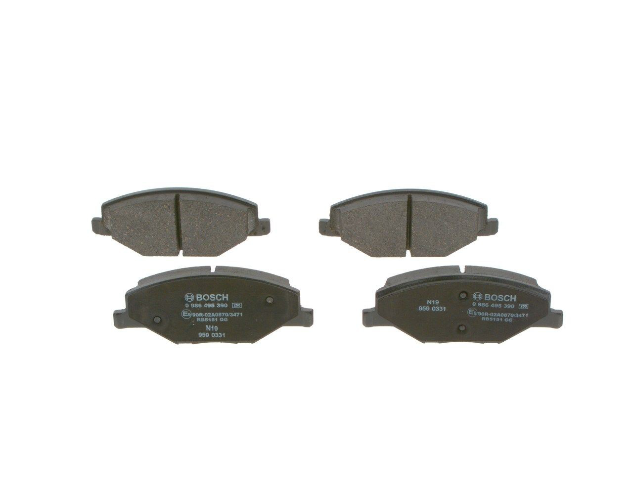 0986495390 Bosch Колодки передние