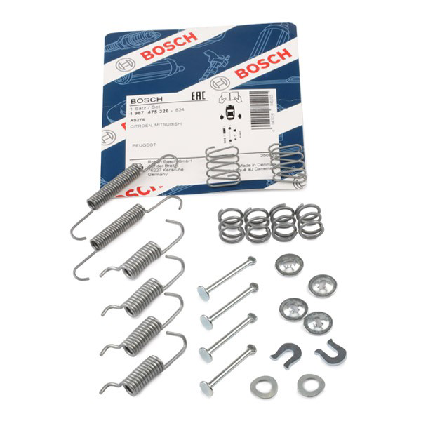 Установочный комплект задних барабанных колодок Bosch 1987475326 цена, от 11.75 USD