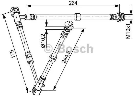 Шланг тормозной передний левый 1987481836 Bosch