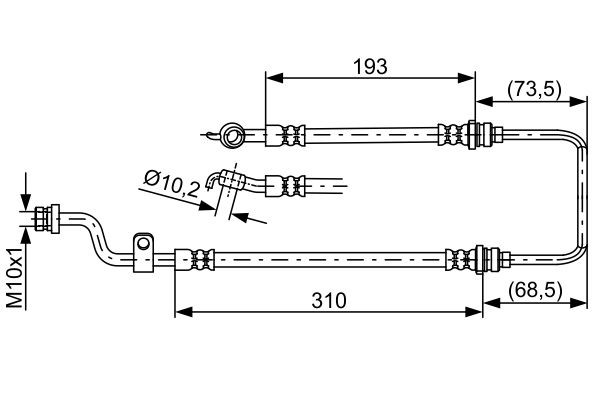 1987481894 Bosch Шланг тормозной передний правый
