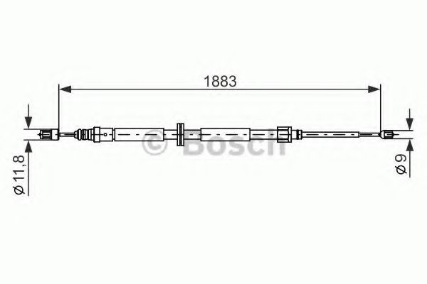 Задний трос ручника 1987482302 Bosch