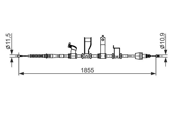 Трос ручника задний правый Bosch 1987482685
