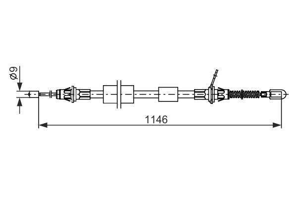 Трос стояночного тормоза задний правый Bosch 1987482695 цена, от 21.51 USD