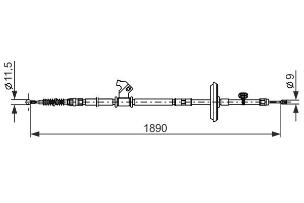 Трос ручного тормоза задний Bosch 1987482885 цена, от 25.56 USD