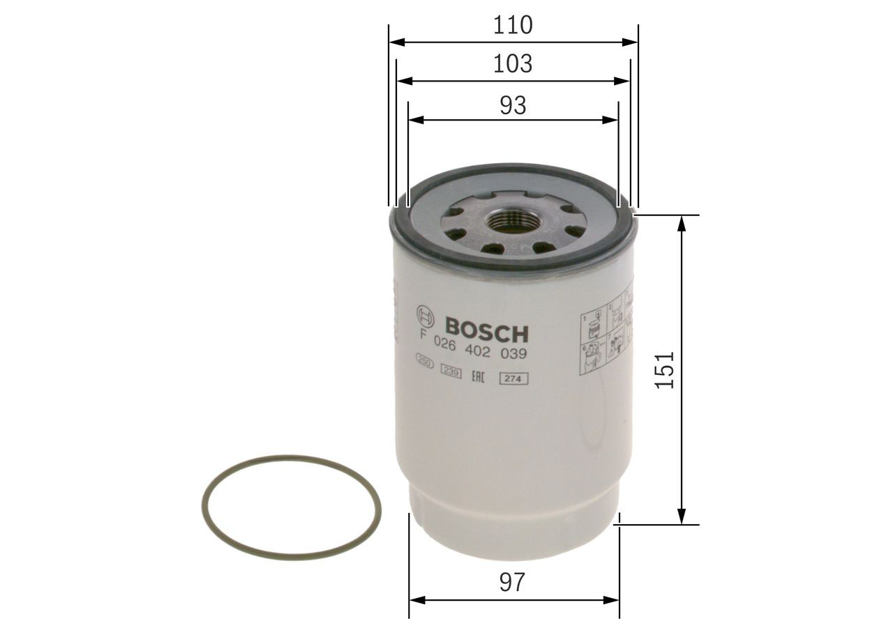 Топливный фильтр F026402039 Bosch
