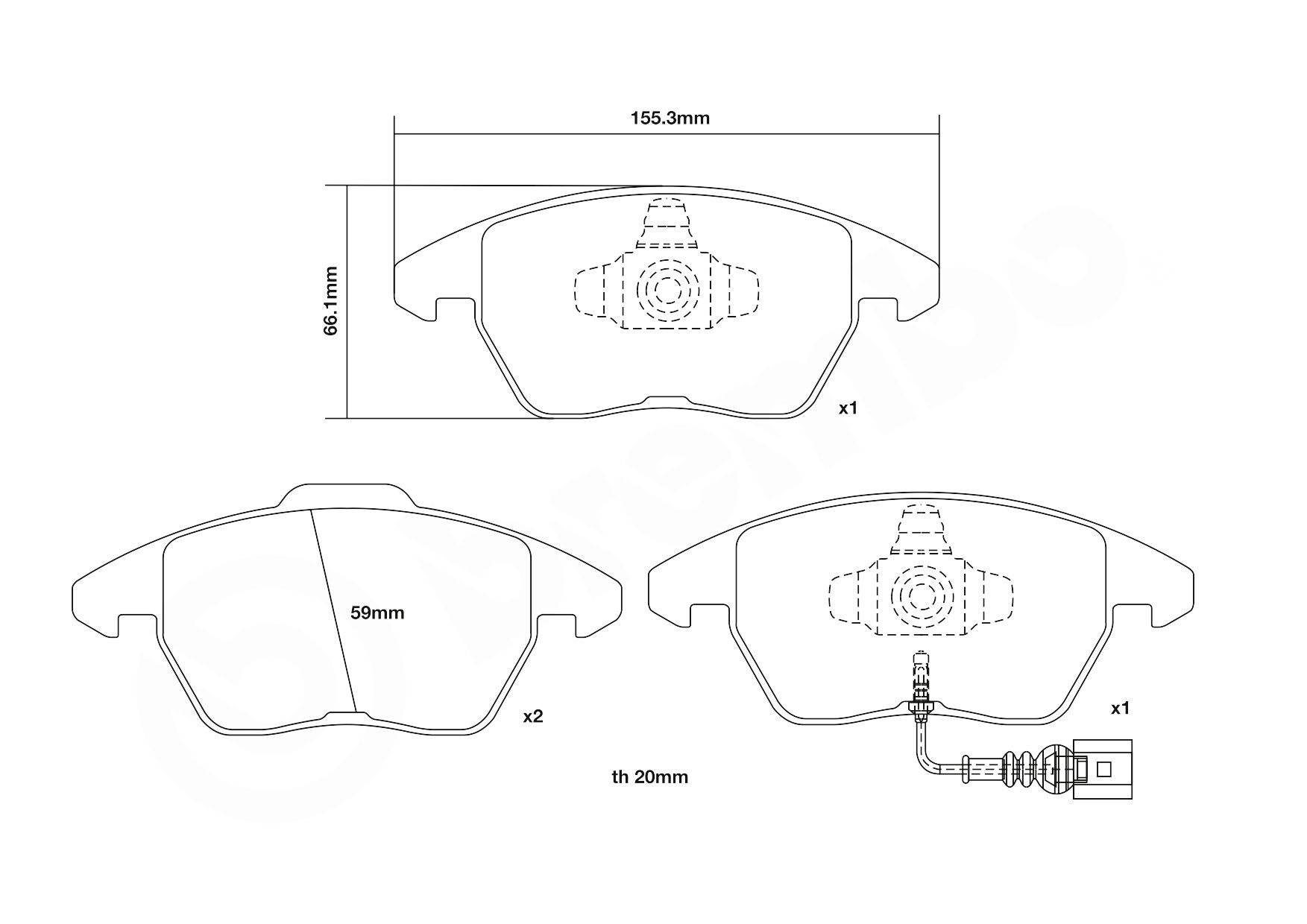 Передние тормозные колодки 07B31452 Brembo