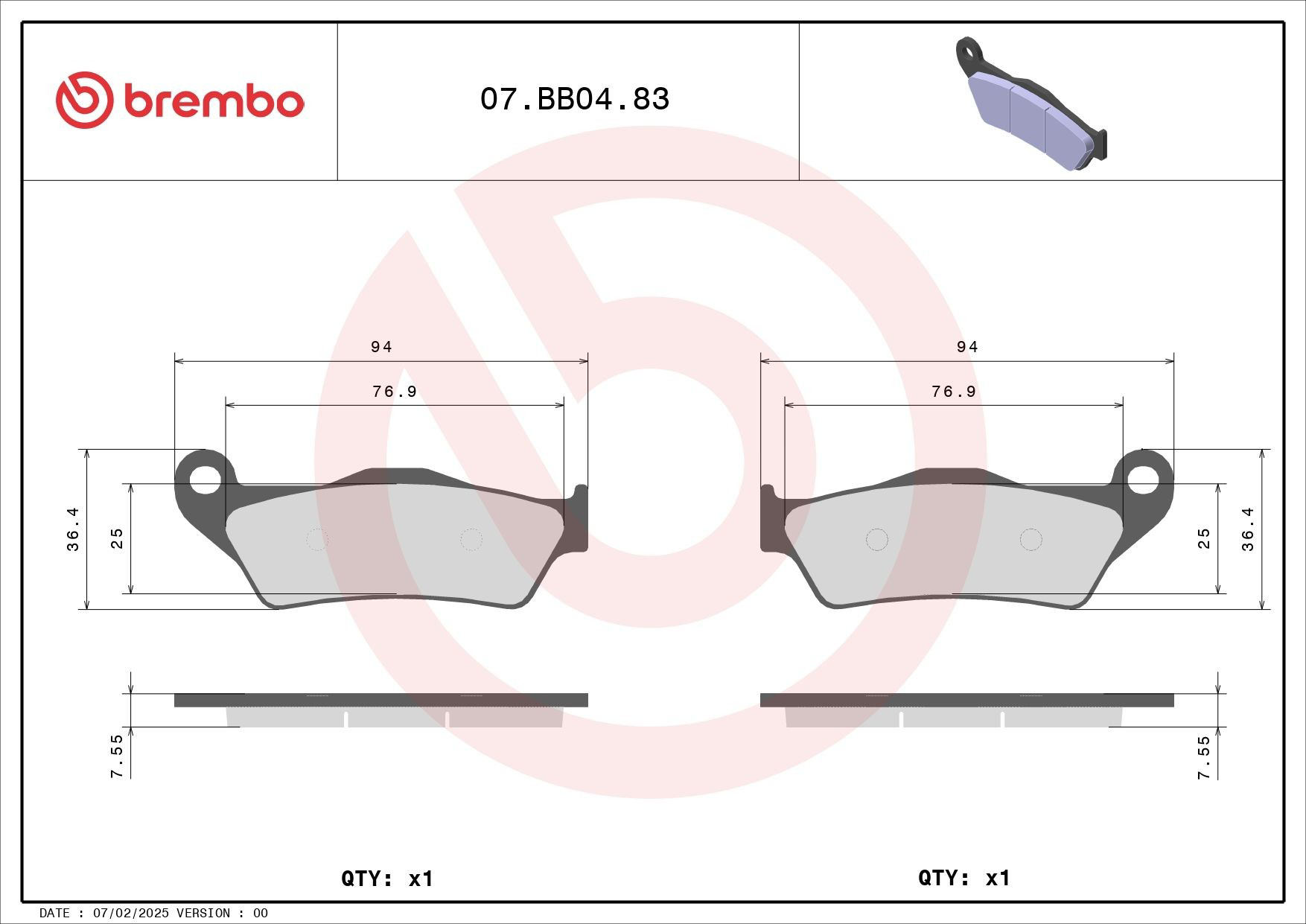 Задние дисковые колодки Yamaha 11DF581100