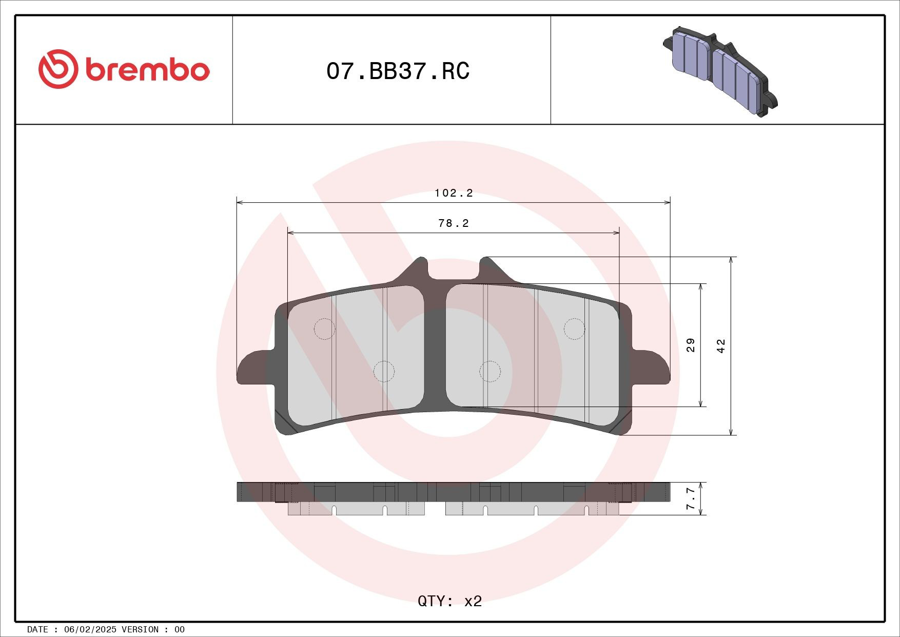 Колодки Brembo 07BB37RC цена, от 80.45 USD