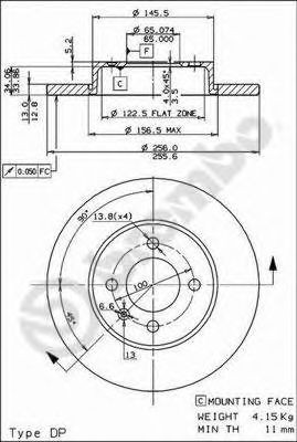 Тормоз дисковый передний Brembo 08514914 цена, от 27.86 USD