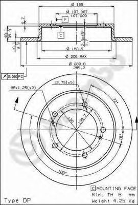 Купить 08526610 Brembo Ротор тормозной