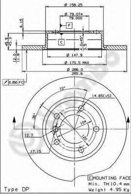 Купить 08535911 Brembo Ротор тормозной