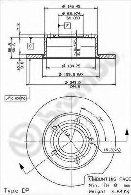 Тормозные диски 08574311 Brembo