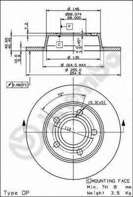 Тормозные диски 08908411 Brembo