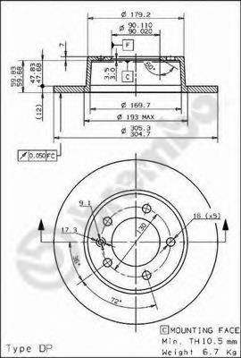 Задний тормозной диск Brembo 08937110 цена, от 38.29 USD