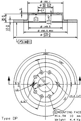 08951111 Brembo Дисковый тормоз