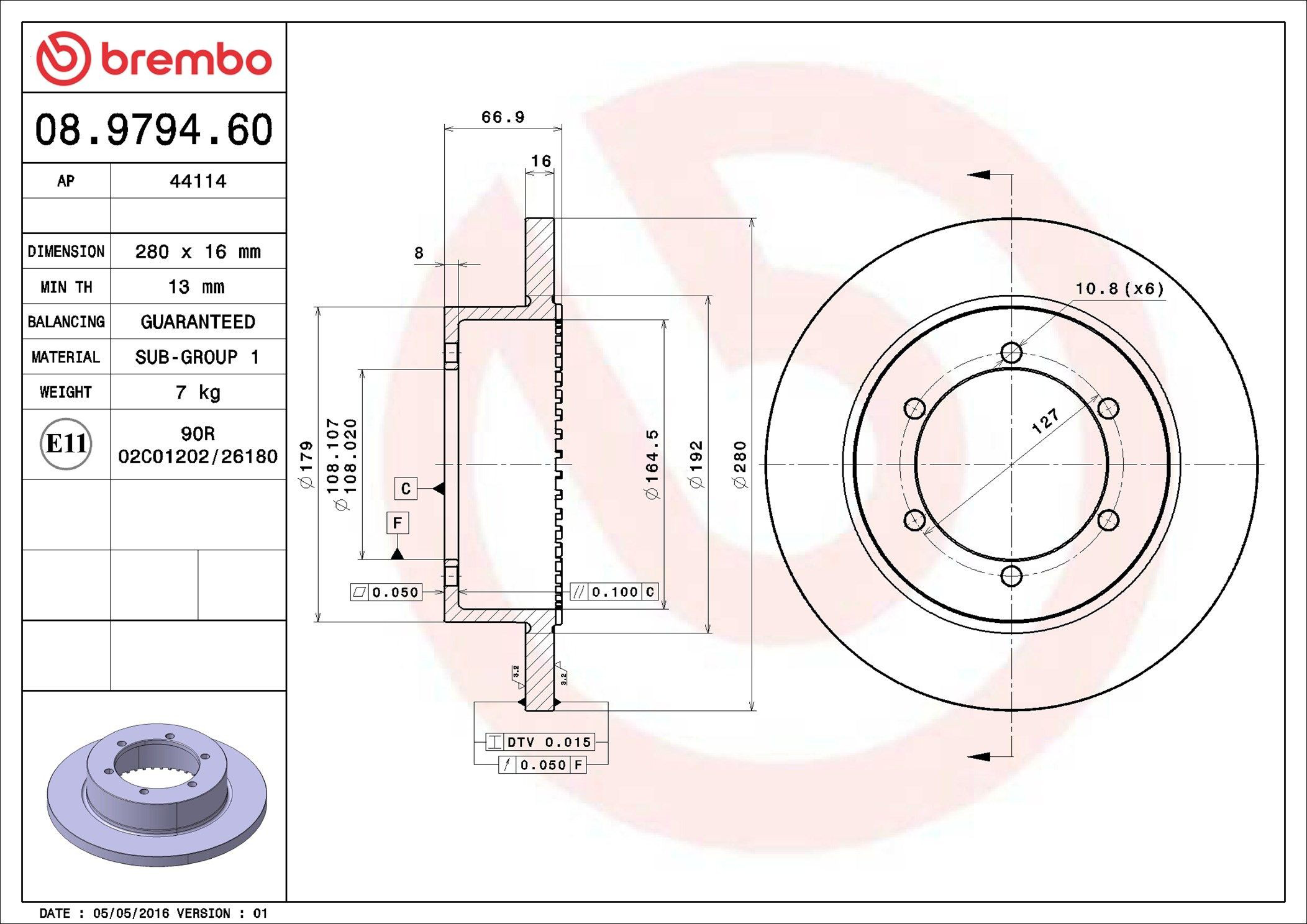 Купить 08979460 Brembo Диск тормозной задний