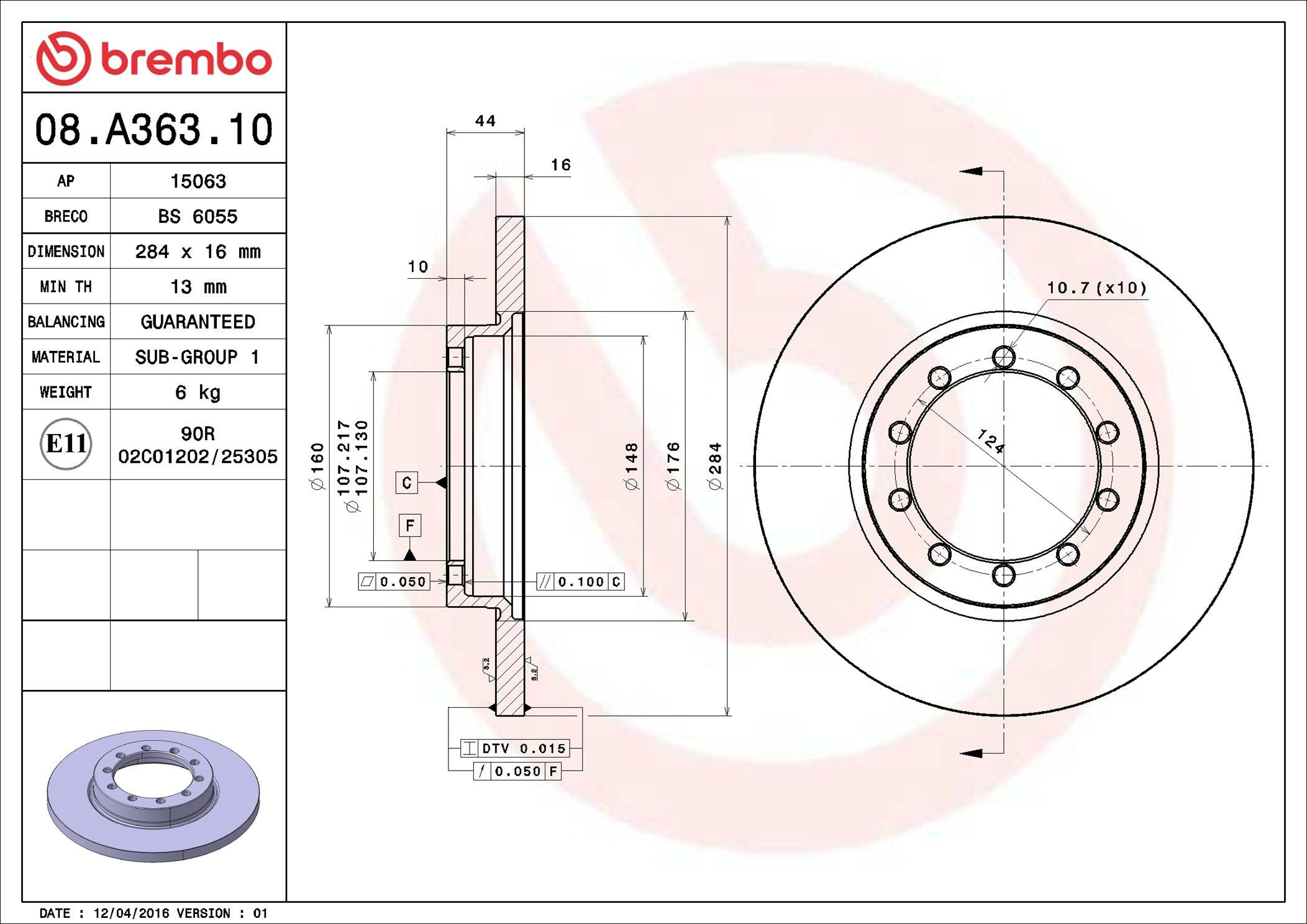 Купить 08A36310 Brembo Диск тормозной задний