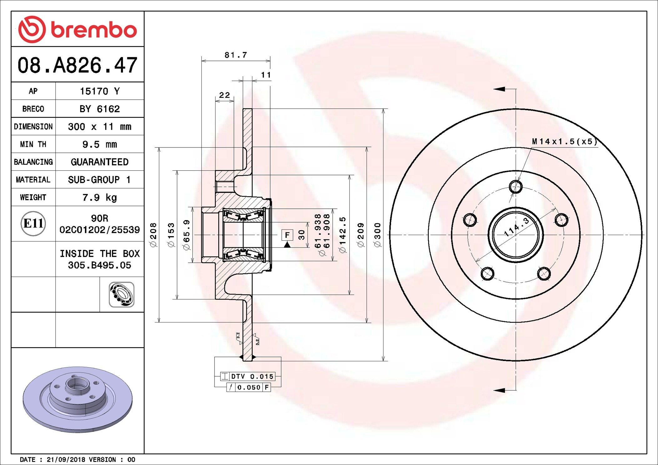 Задний тормозной диск Brembo 08A82647 цена, от 105.34 USD