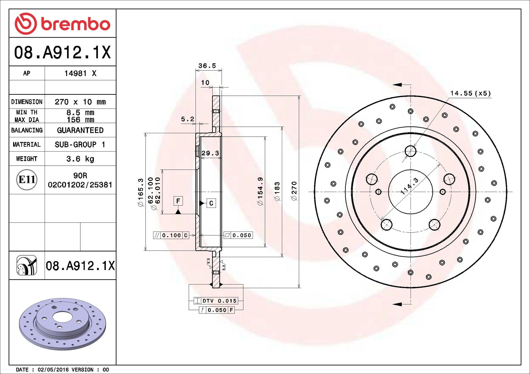 Задний тормозной диск Brembo 08A9121X цена, от 30.79 USD