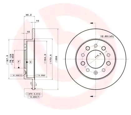 Тормозные диски 08B02711 Brembo
