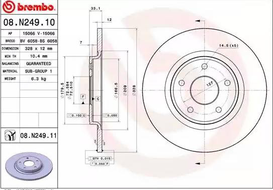 08N24911 Brembo Дисковый тормоз