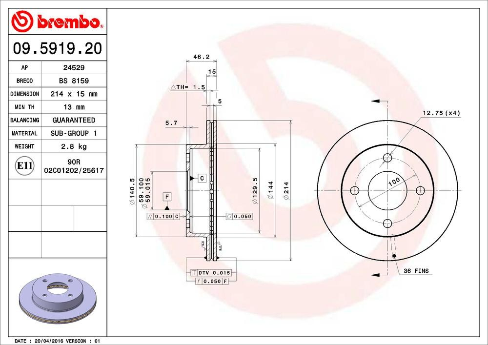 Тормоз дисковый передний Nissan/Infiniti 4320253A00 цена, от 16.47 USD