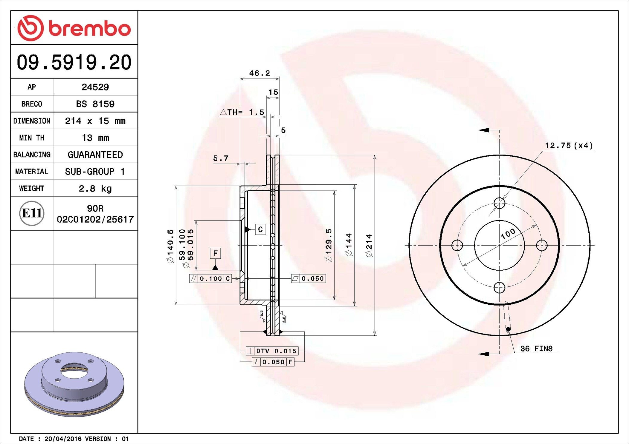 4320253A00 Nissan/Infiniti Диск тормозной передний