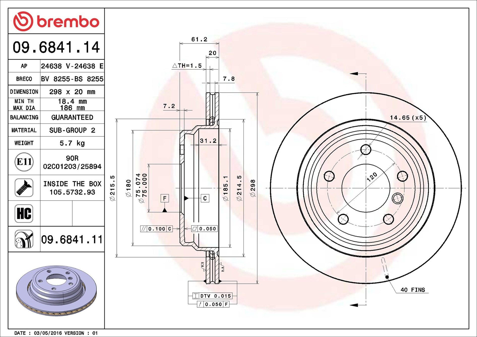 Задний тормозной диск Brembo 09684111 цена, от 47.97 USD