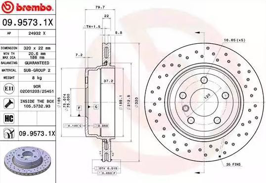 Тормозные диски 0995731X Brembo