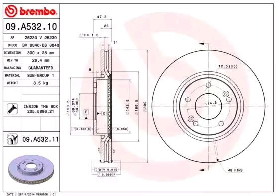 Купить 09A53210 Brembo Ротор тормозной