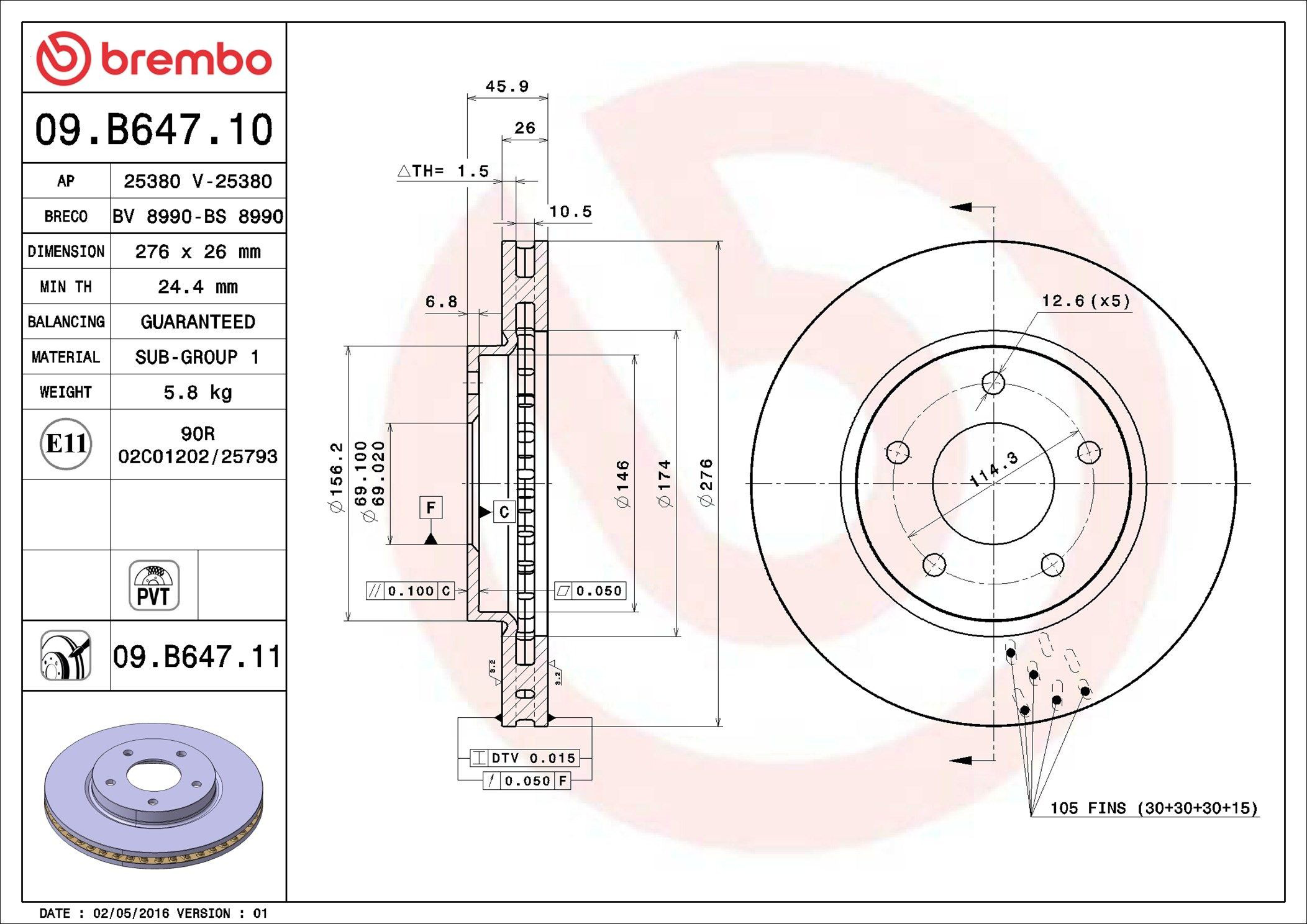 Тормоз дисковый передний Brembo 09B64710 цена, от 48.54 USD