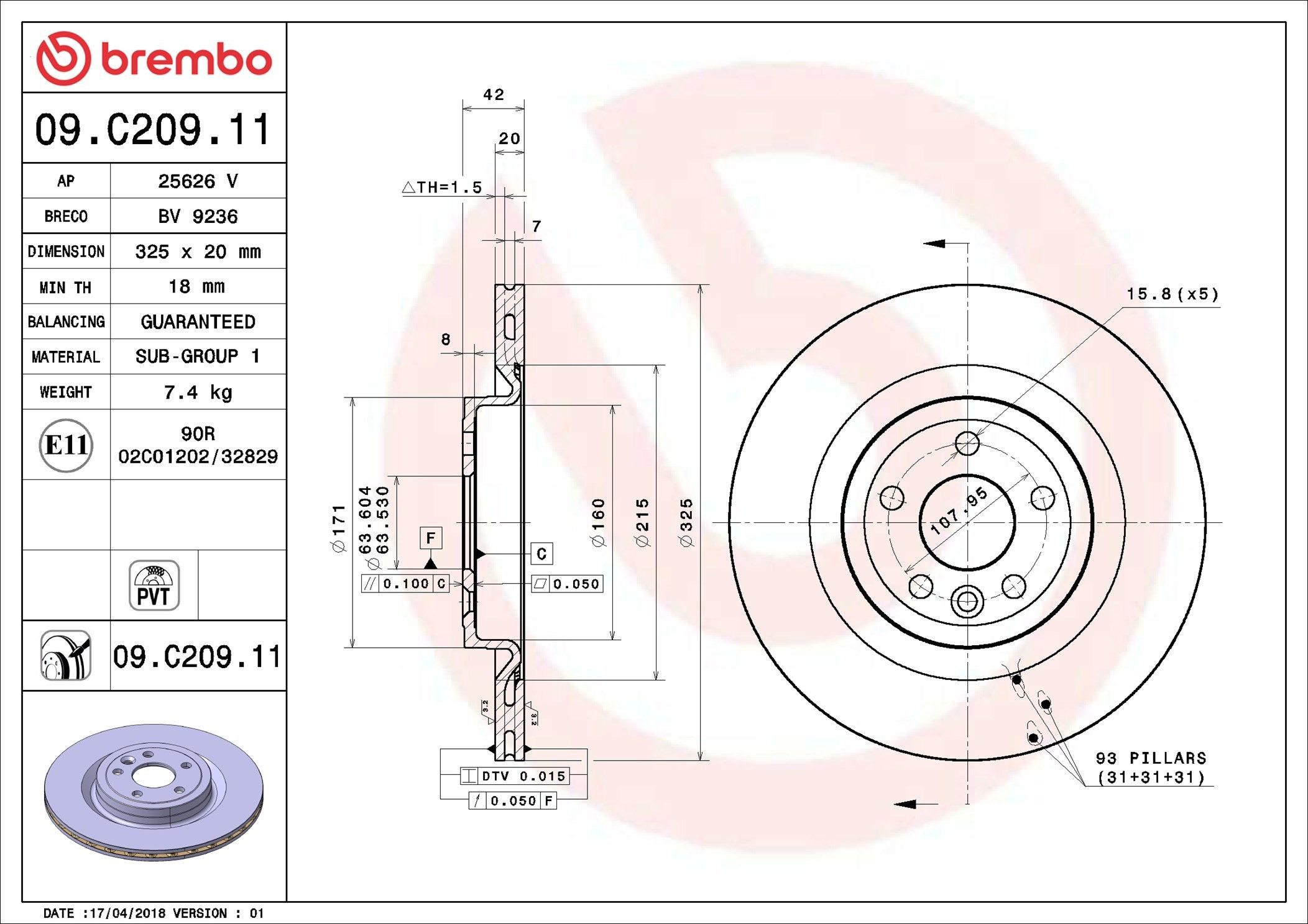09C20911 Brembo Дисковый тормоз