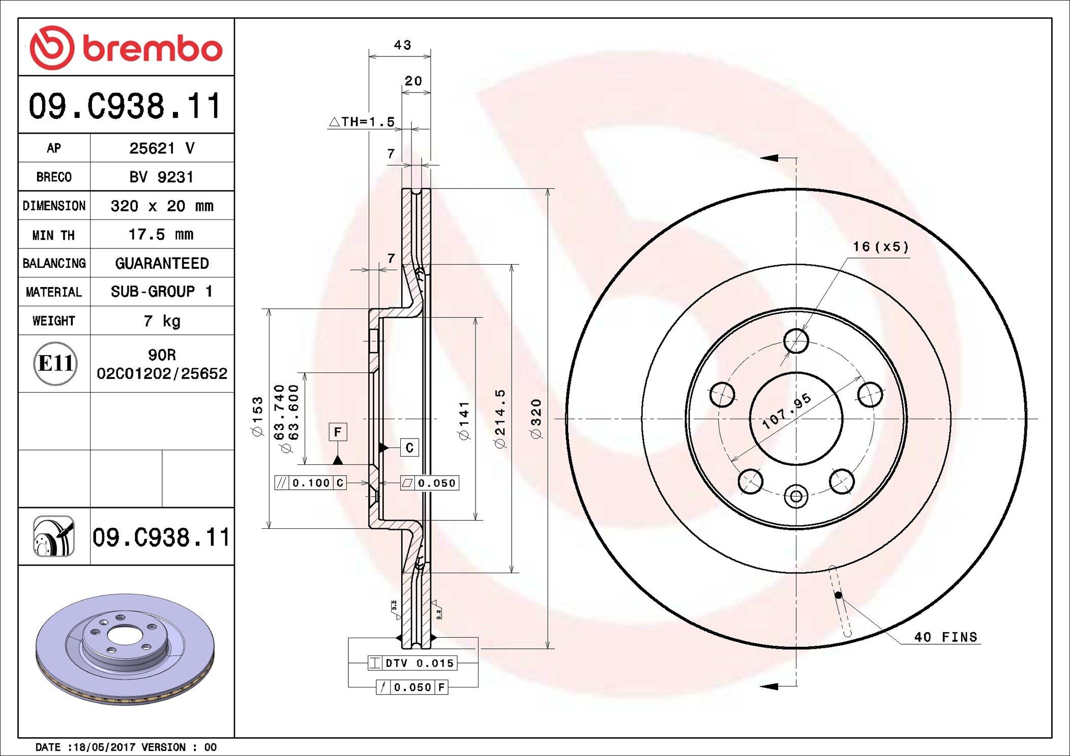 Купить 09C93811 Brembo Диск тормозной задний