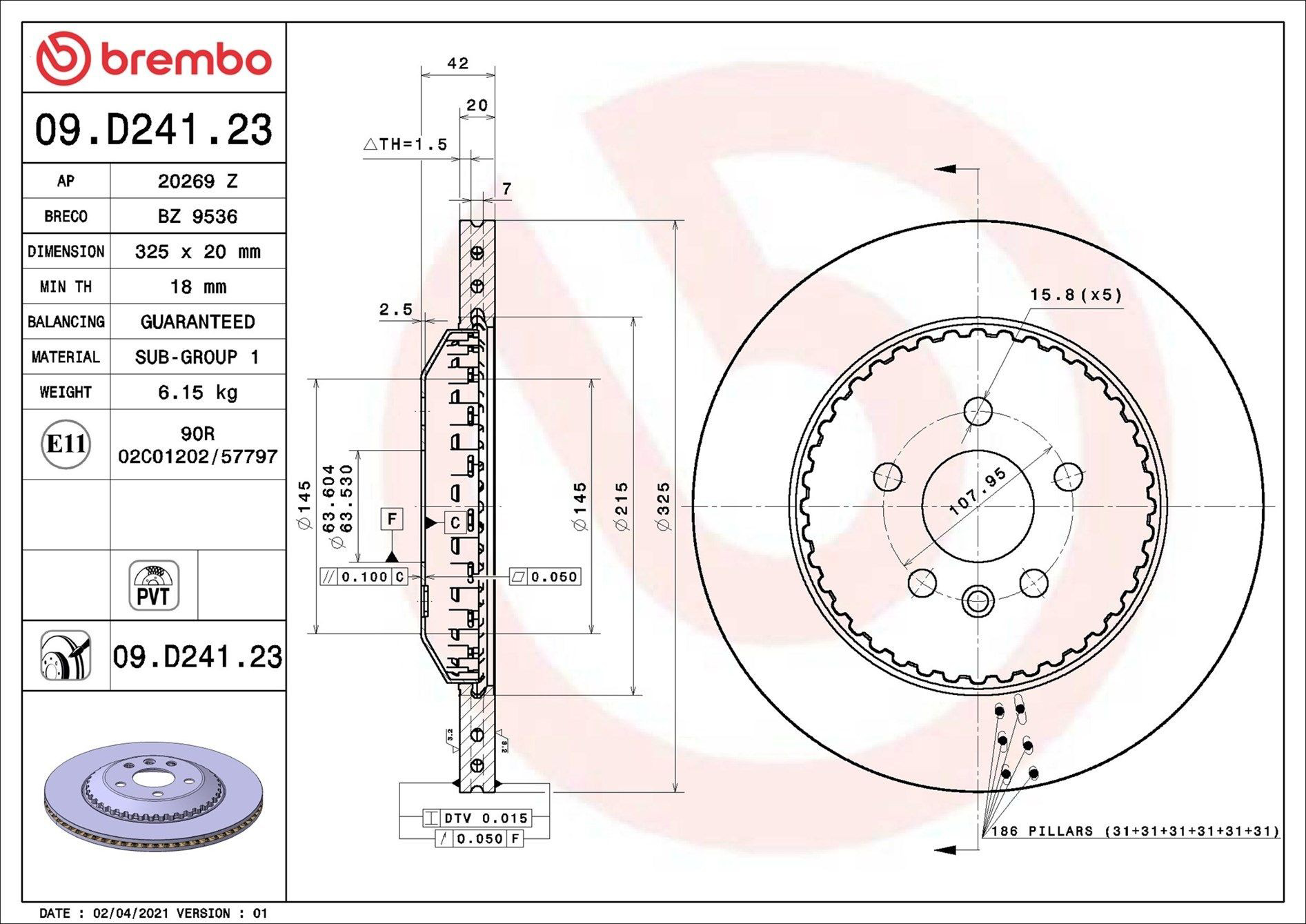 Купить 09D24123 Brembo Диск тормозной задний