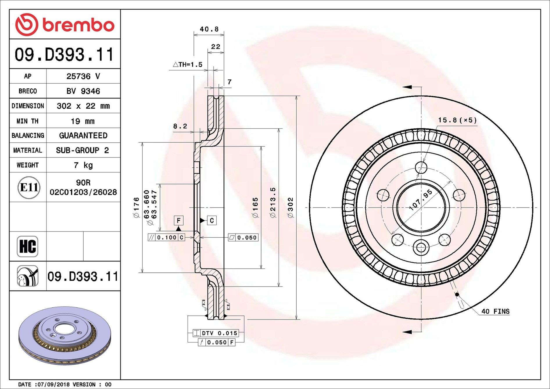 Задний тормозной диск Brembo 09D39311 цена, от 65.32 USD