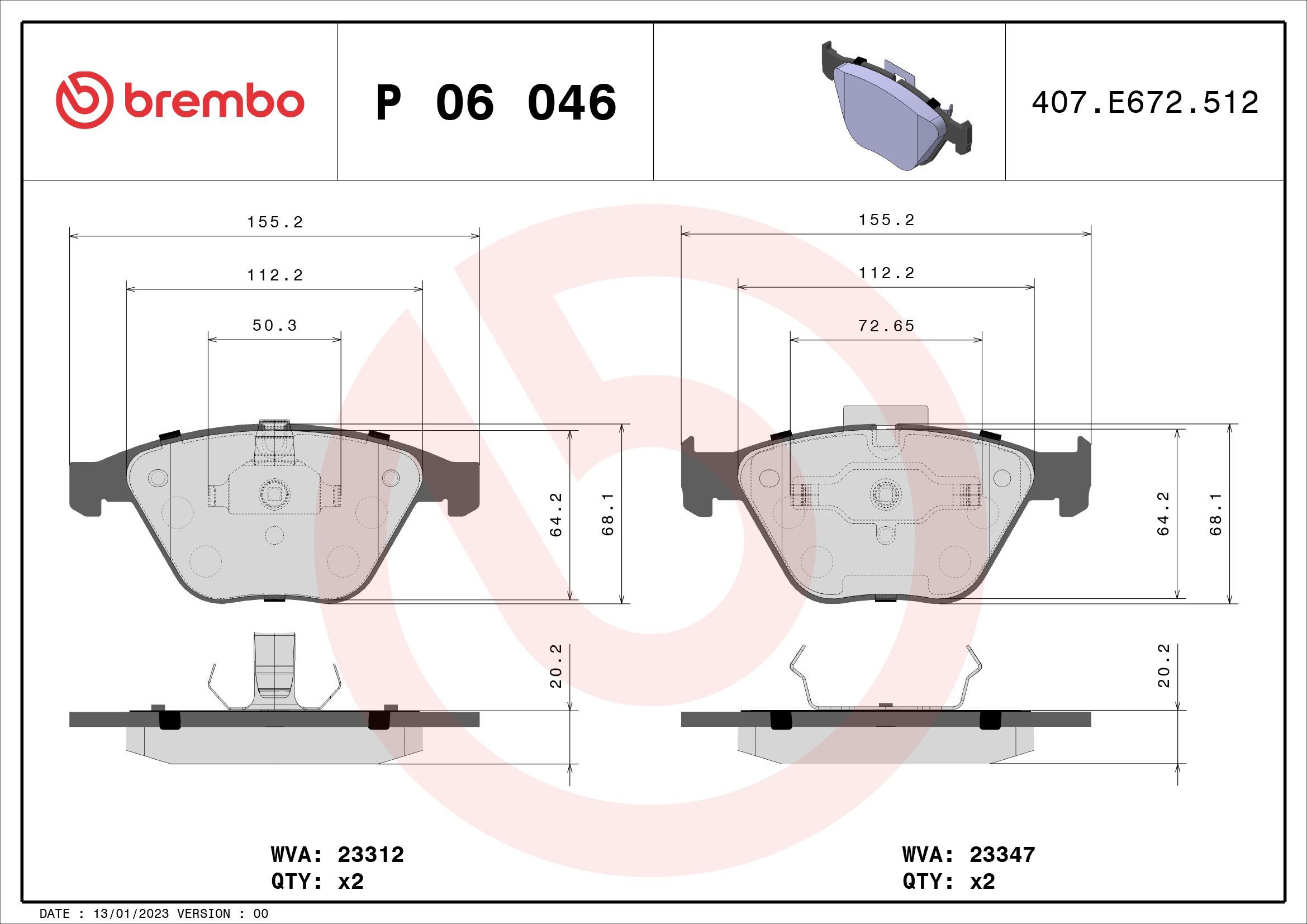 Колодки Brembo P06046 цена, от 63.43 USD