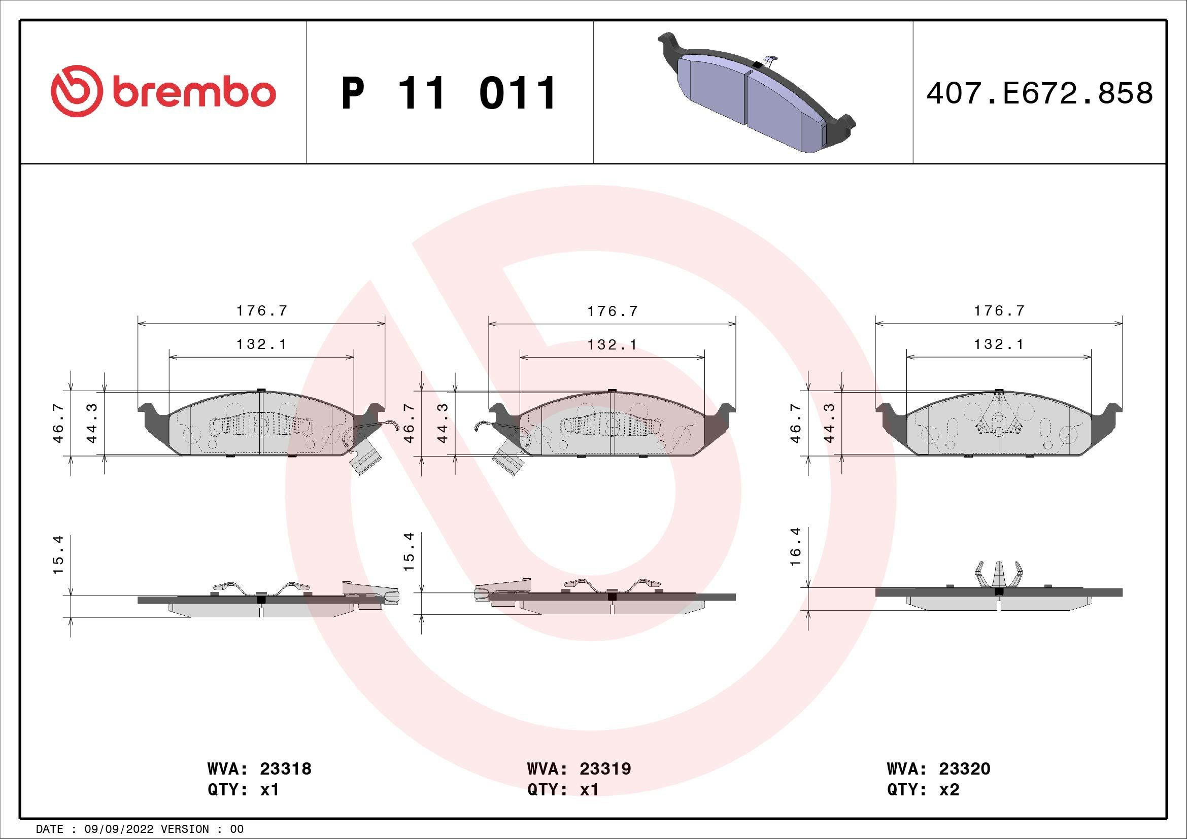 Колодки Brembo P11011 цена, от 38.03 USD