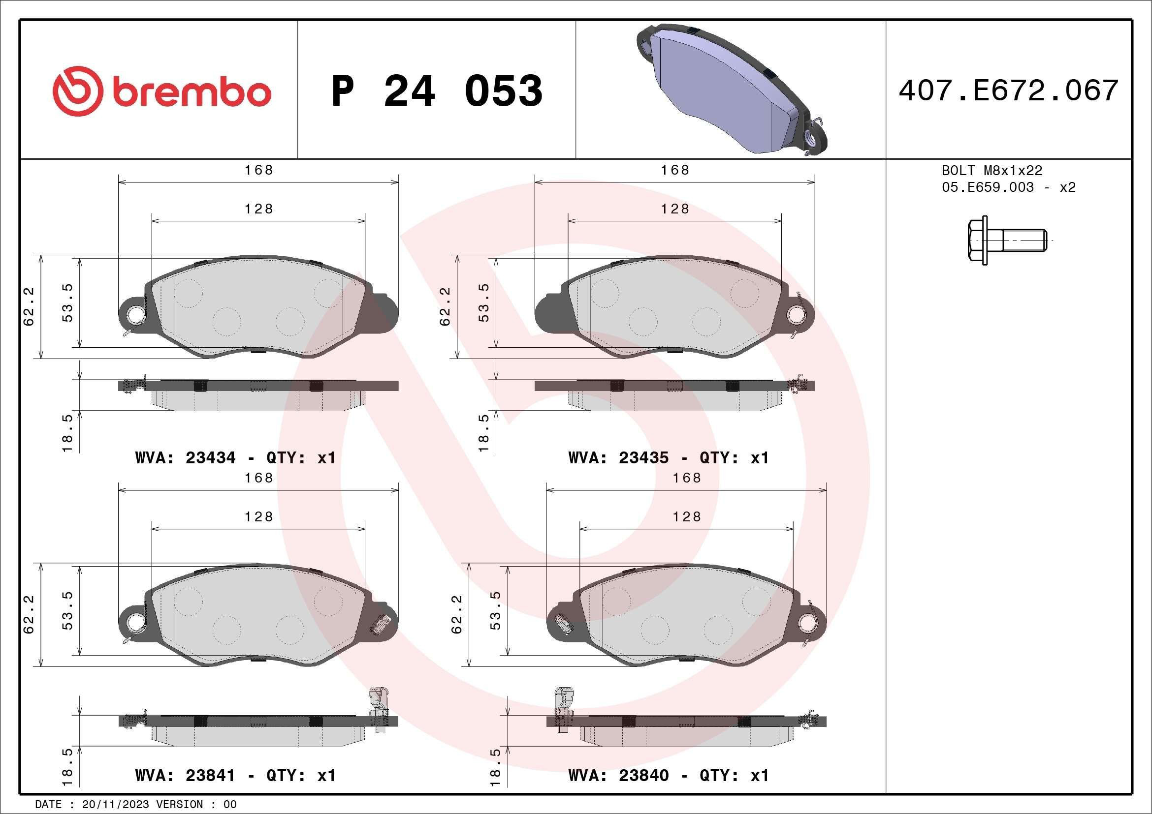 Колодки Brembo P24053 цена, от 22.09 USD