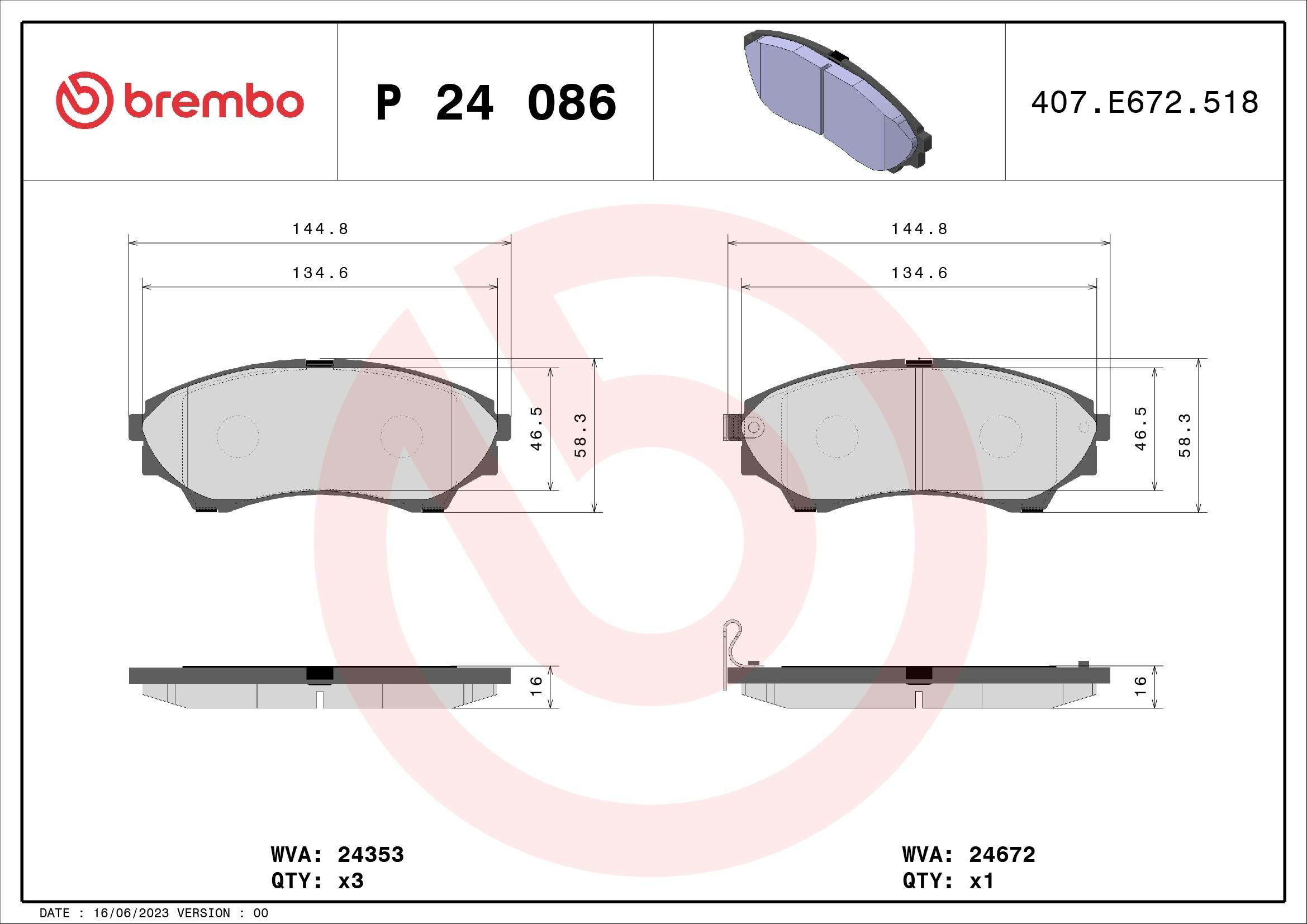 Колодки Brembo P24086 цена, от 44.84 USD