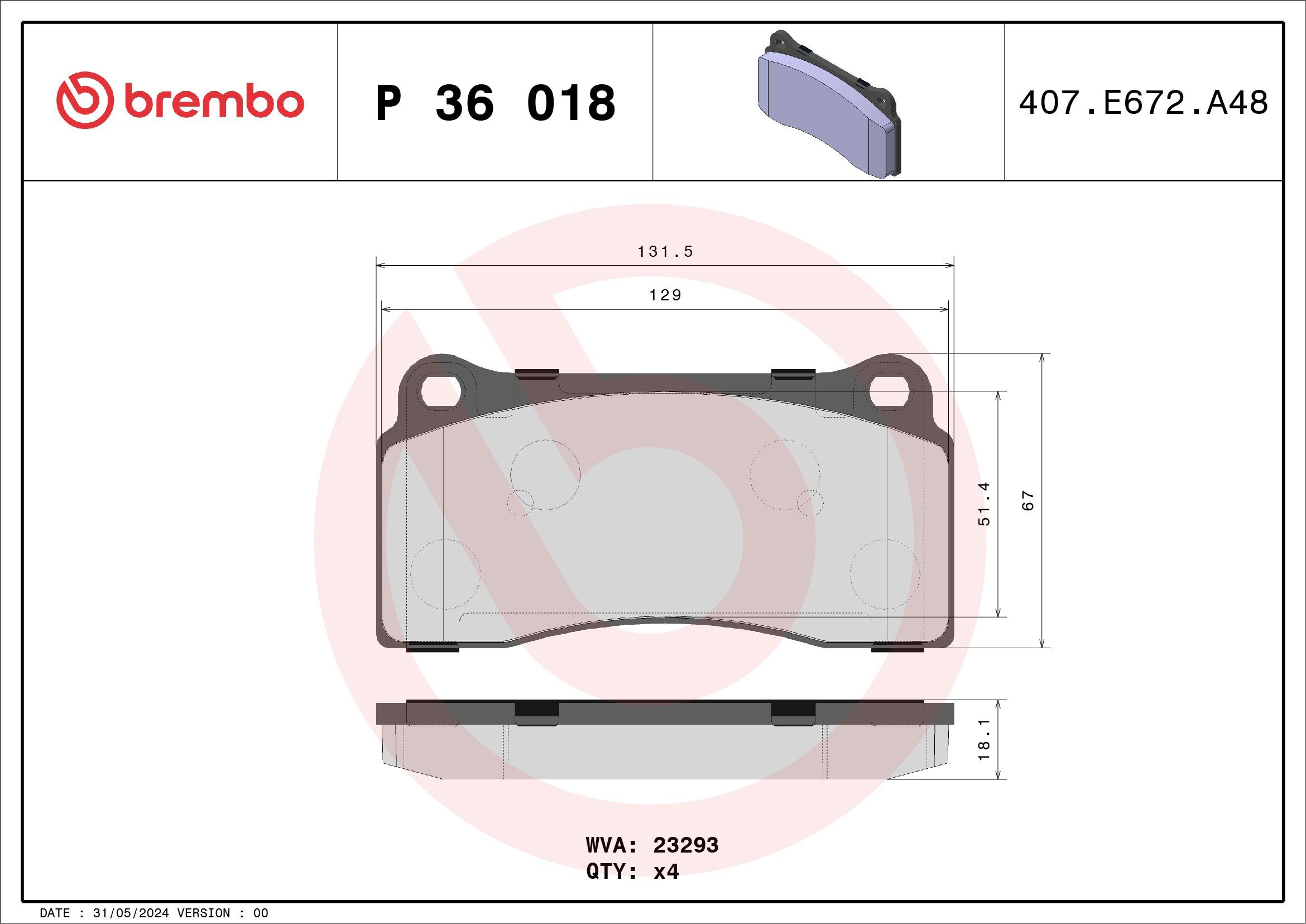 Колодки Brembo P36018 цена, от 53.61 USD