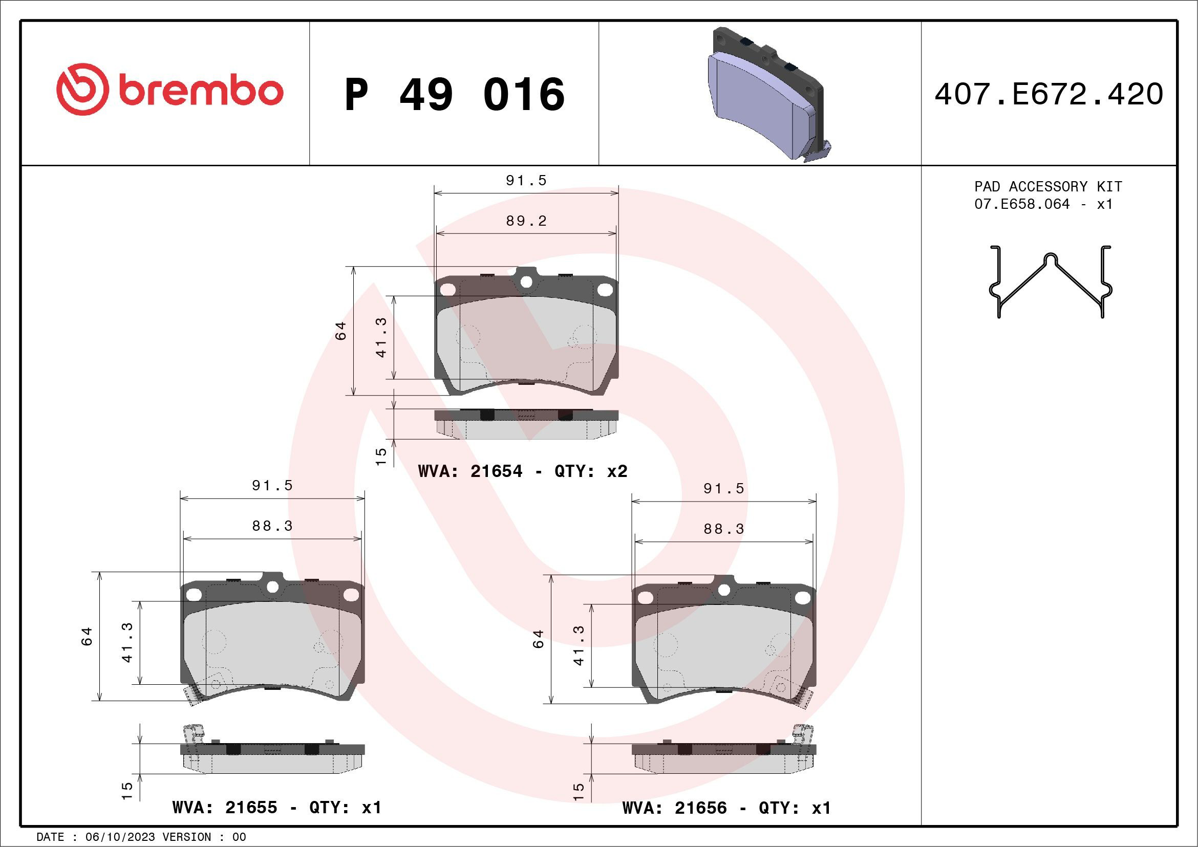 Колодки Brembo P49016 цена, от 14.21 USD