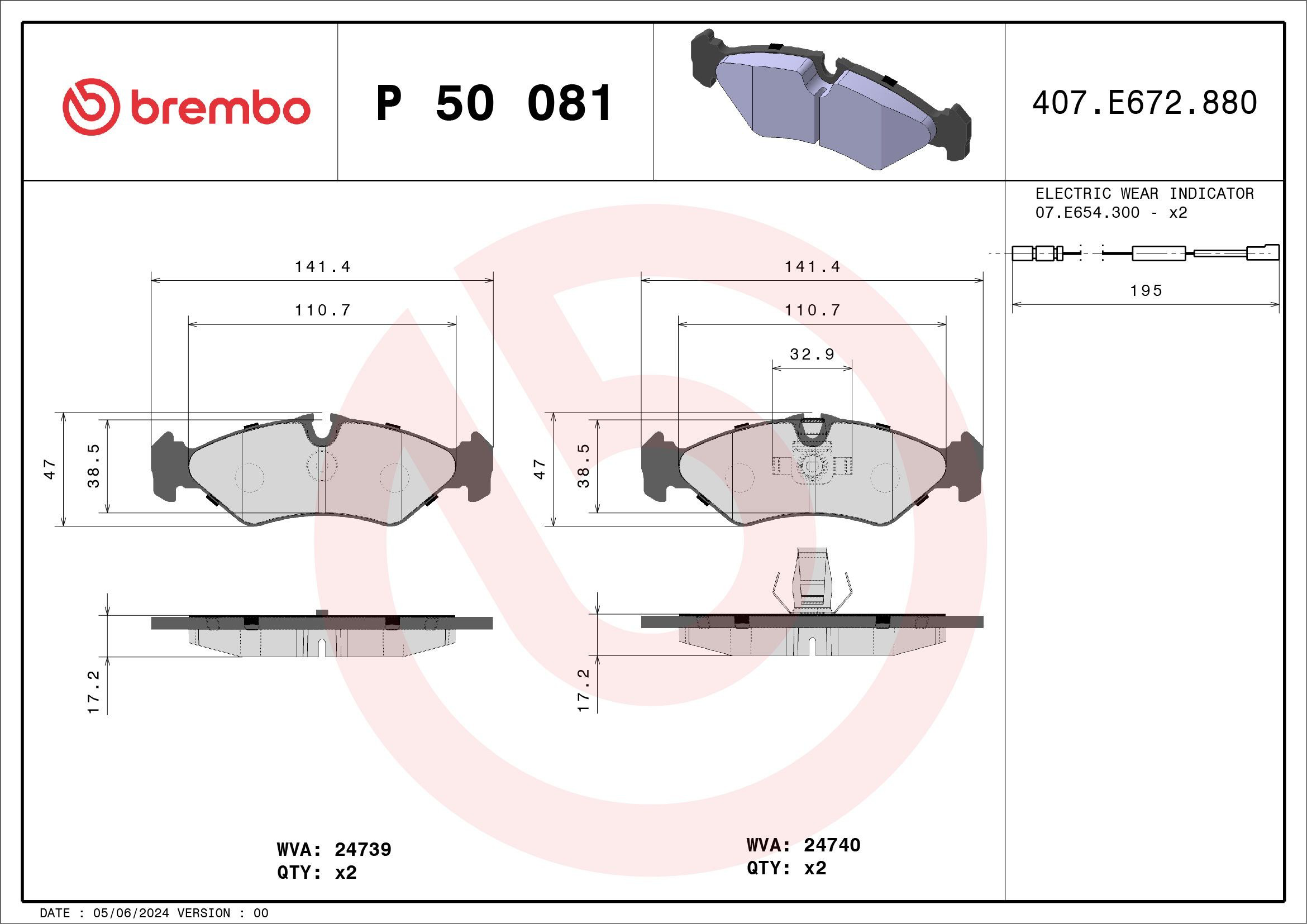 Колодки дисковые  Brembo P50081 цена, от 17.53 USD