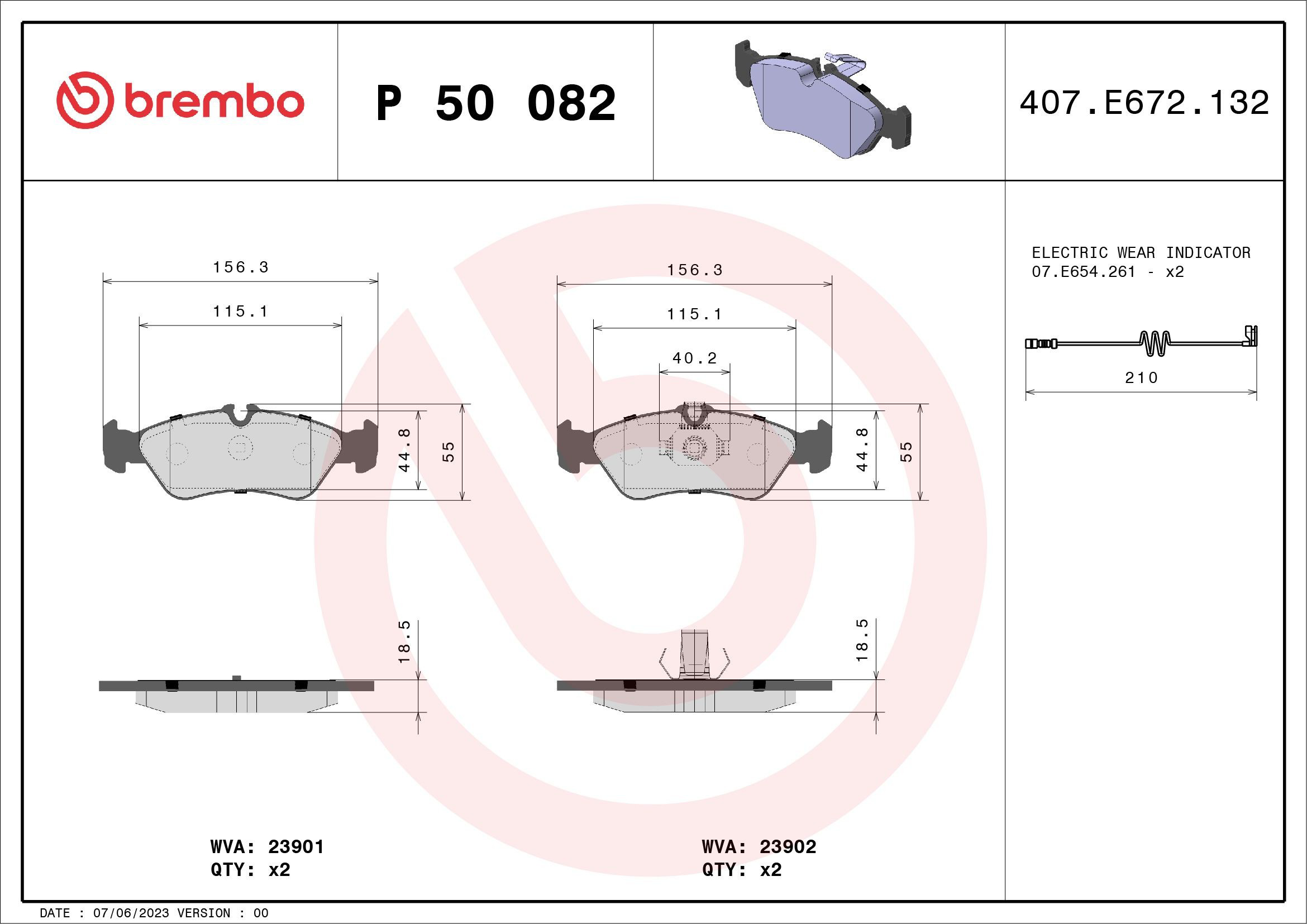 Колодки дисковые  Brembo P50082 цена, от 29.36 USD