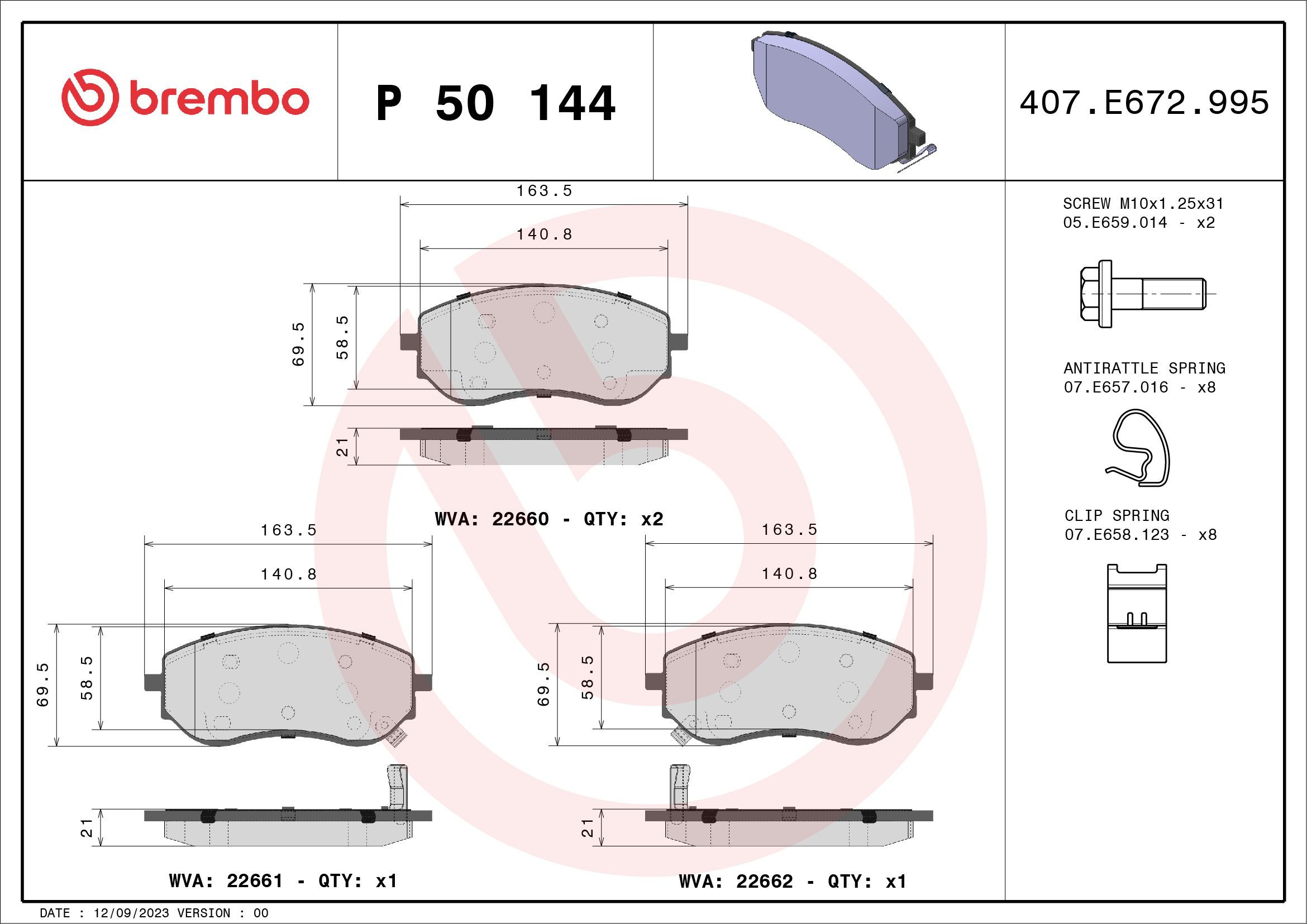 Колодки Brembo P50144 цена, от 69.03 USD