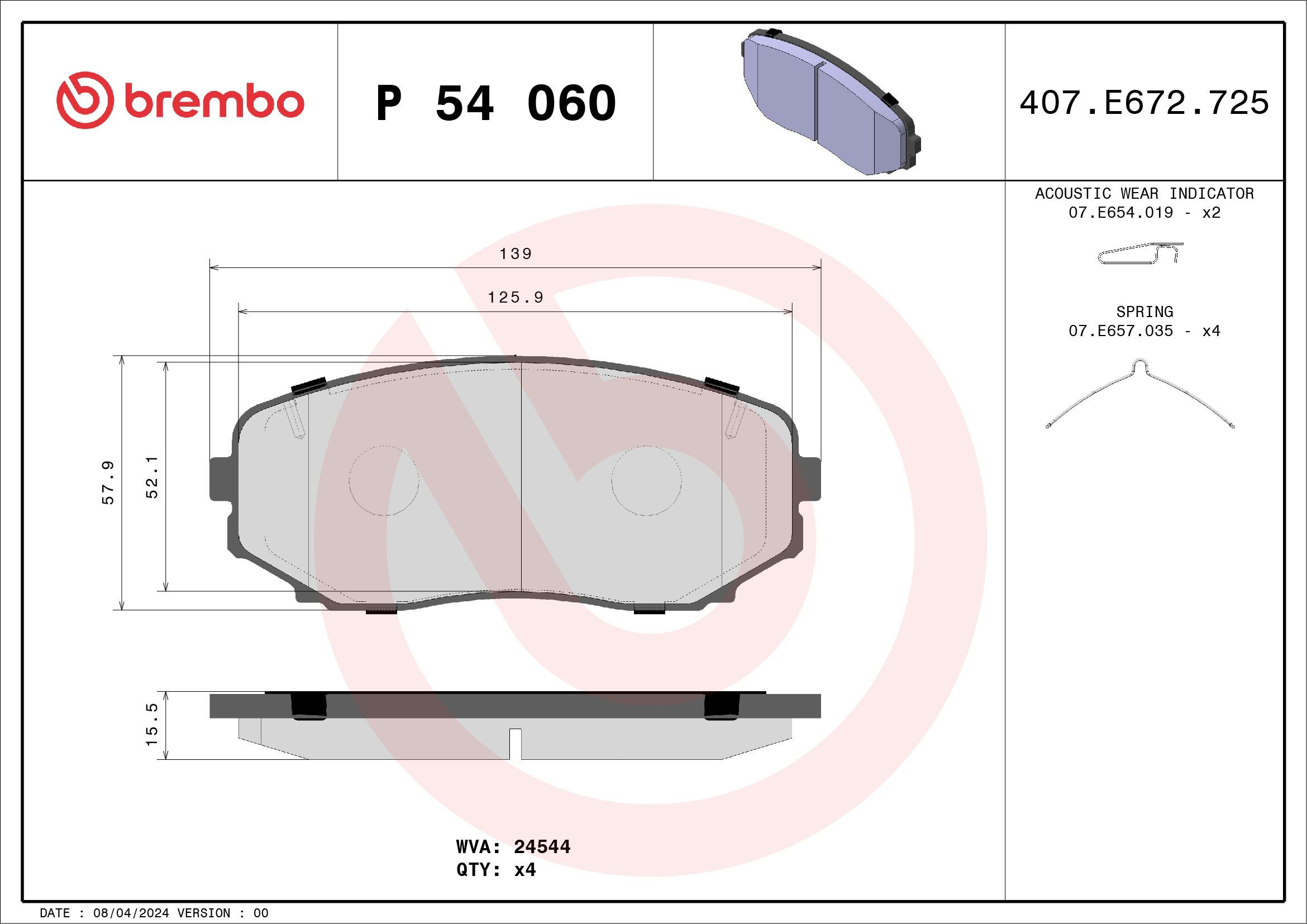 Колодки Brembo P54060 цена, от 34.29 USD