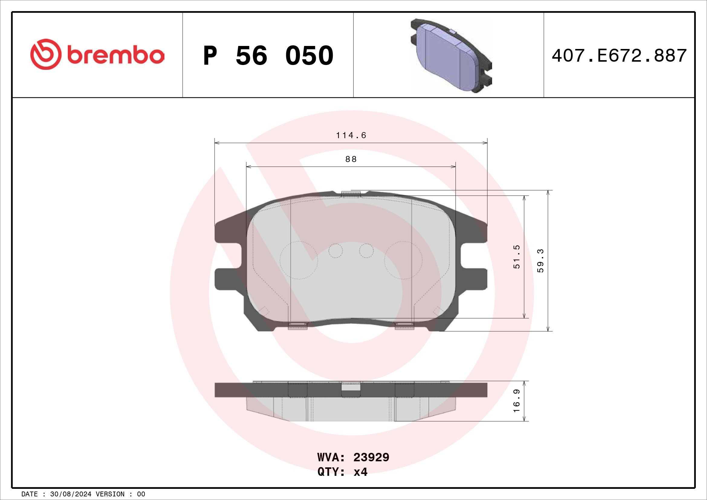 Колодки Brembo P56050 цена, от 28.37 USD